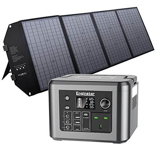 Enginstar Portable Power Station 350W + 100w Solar Panel