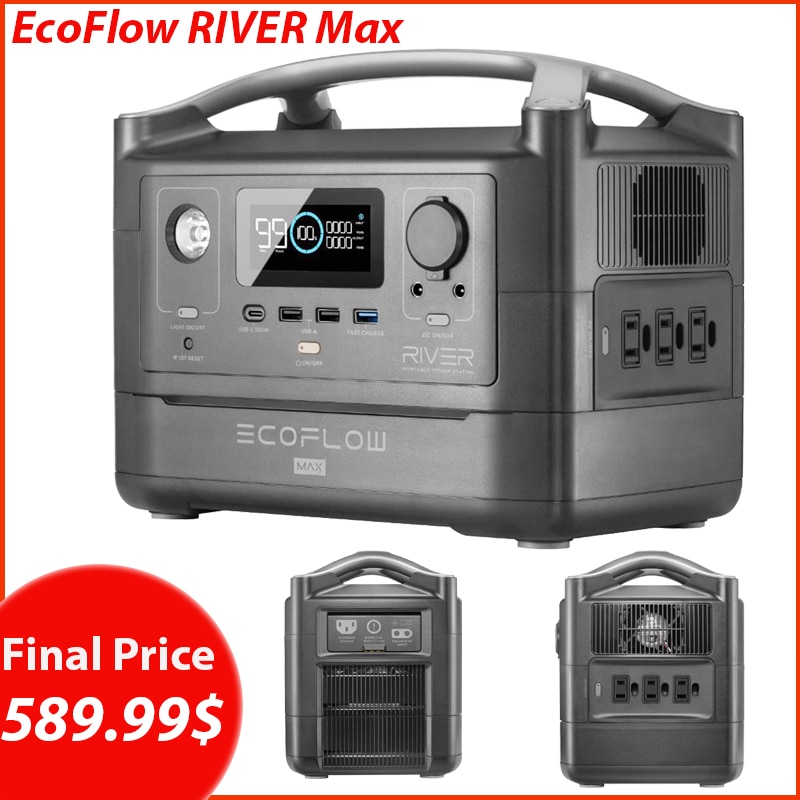 EcoFlow RIVER Max Portable Power Station Outdoor Emergency Power Bank Essential For Travel