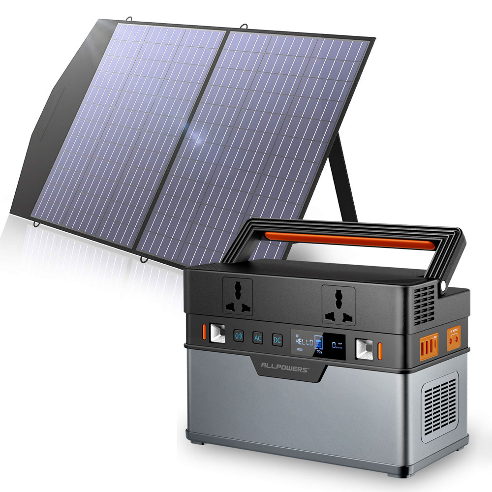 2022 NEW NEW QI ALLPOWERS Solar Generator 606WH/164000mAh Solar Portable PowerStation With 18V100W Foldable SolarPanel MC-4