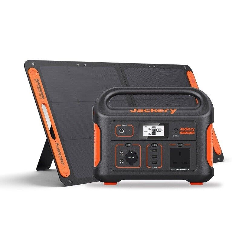 JACKERY EXPLORER 500 PORTABLE POWER STATION WITH 100W SOLARSAGA PANEL