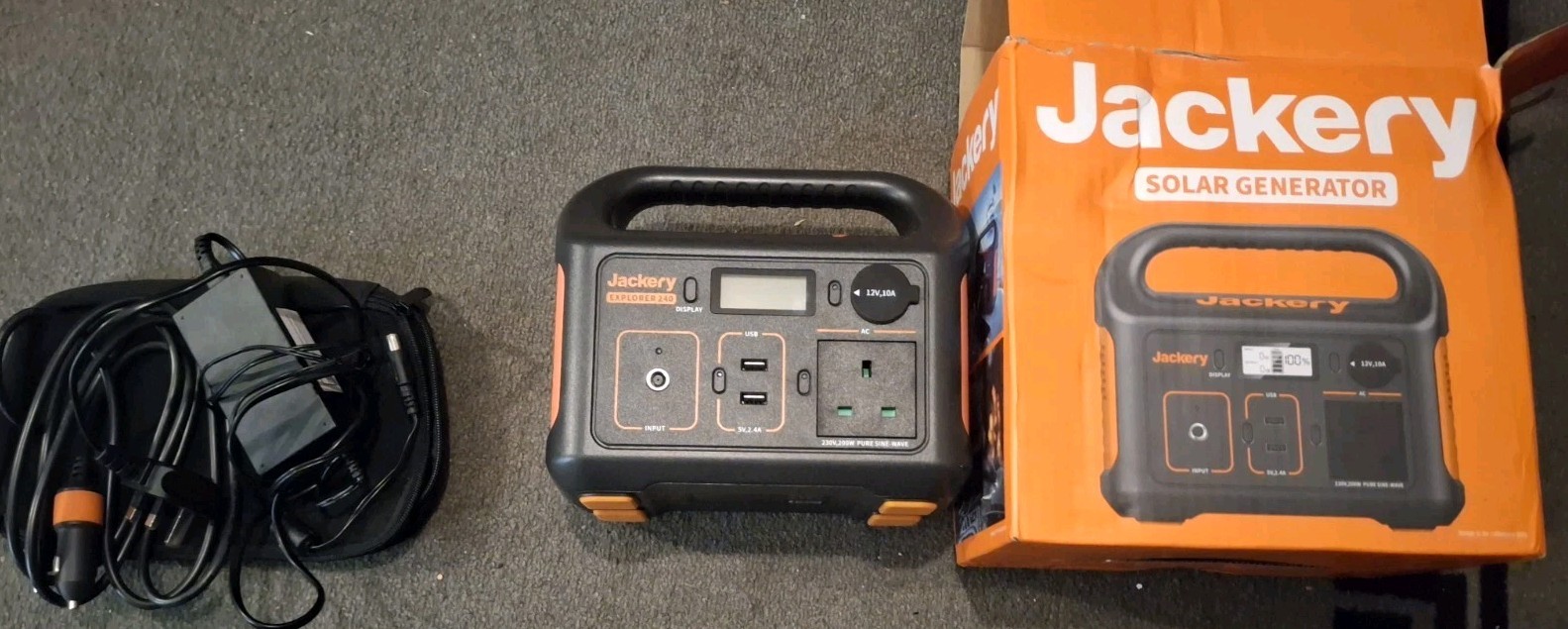 Jackery Explorer 240 - portable power station/charger. 230v/200w pure