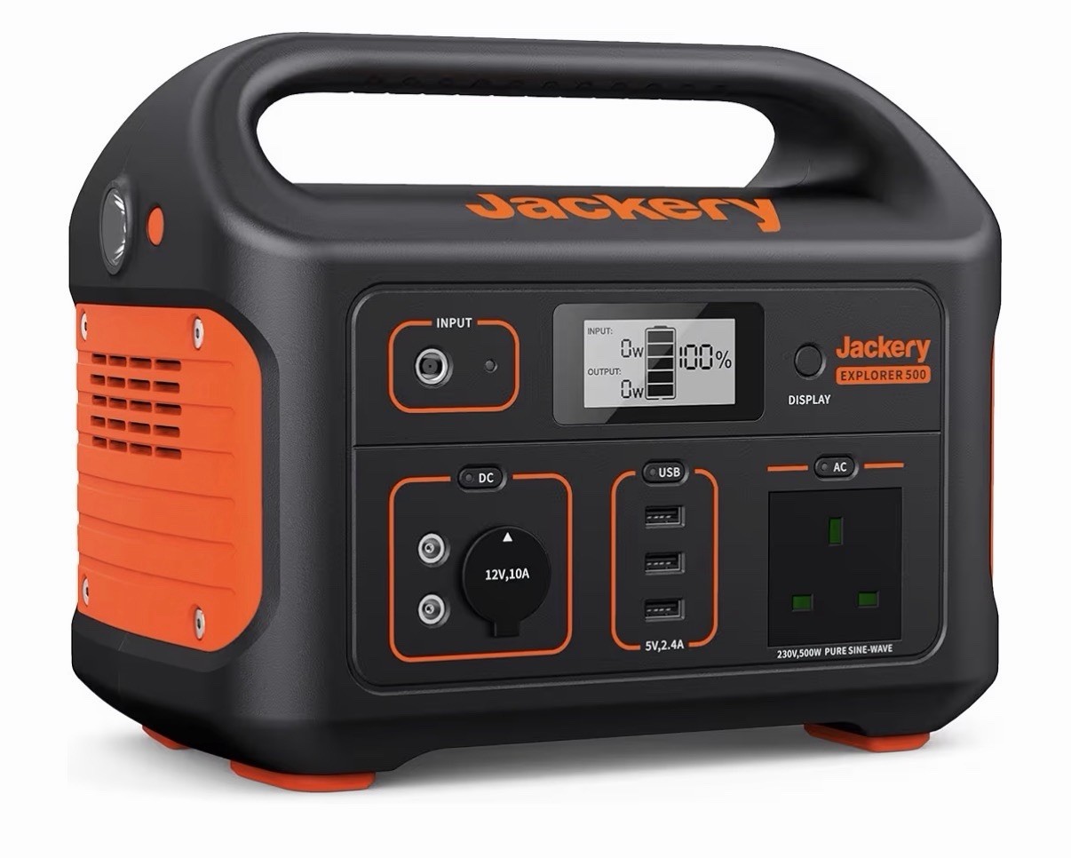 Jackery Portable Power Station Explorer 500, 518Wh Outdoor Backup Camping