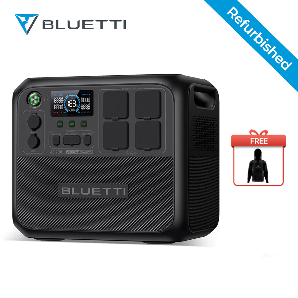 BLUETTI AC200L 2048Wh 2400W Portable Power Station Solar Generator for Road Trip