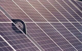 Detailed view of solar panels harnessing clean energy through photovoltaic technology.